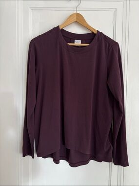 Athleta Long Sleeve Crewneck Tee in Plum